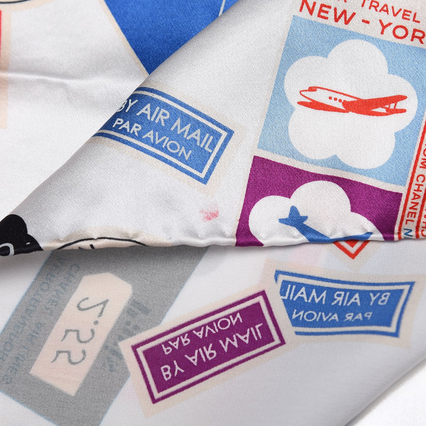Silk CC Airlines Square Scarf Ivory