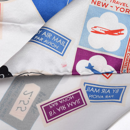 Chanel Silk CC Airlines Square Scarf Ivory 3 of 5