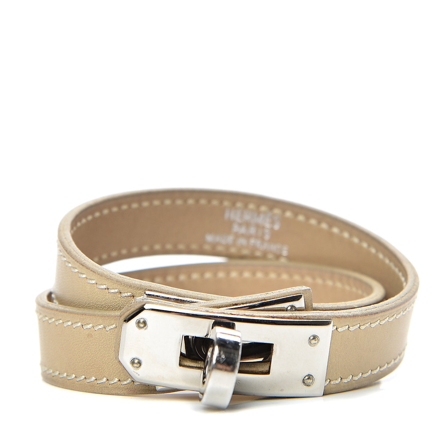 Tadelakt Kelly Double Tour Bracelet S Argile