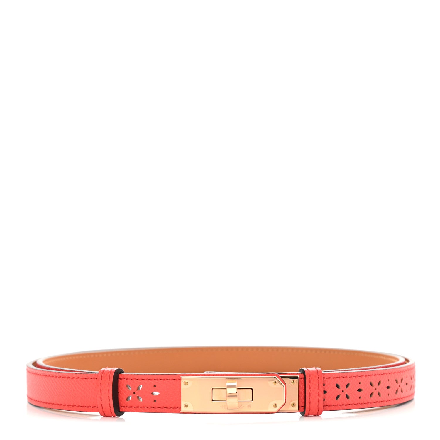 Hermes Epsom Perforated Kelly Garden Party 18 Belt Rose Jaipur 1 of 4