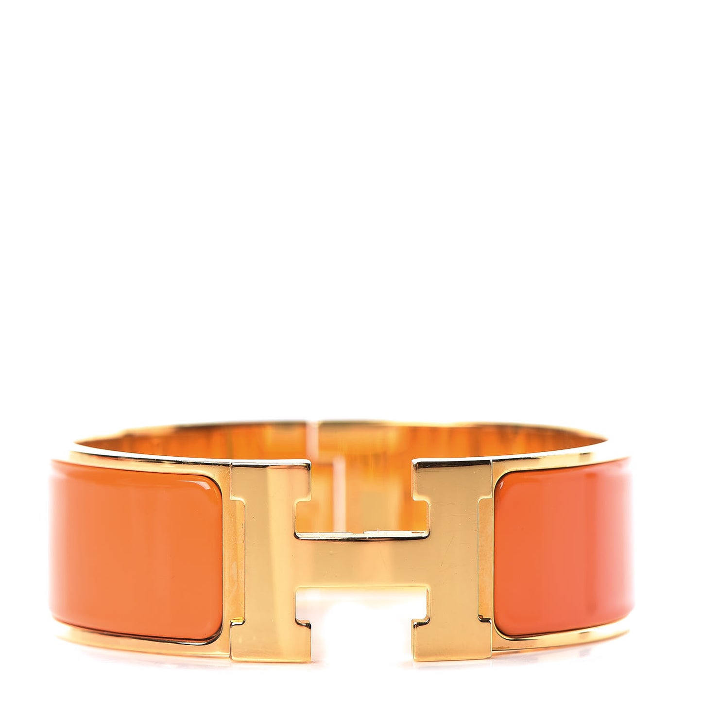 Enamel Wide Clic Clac H Bracelet GM Orange