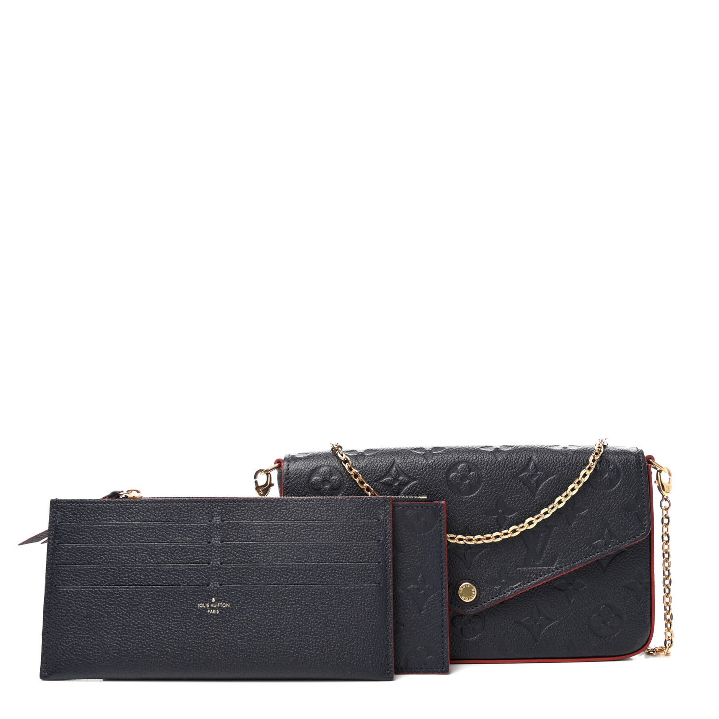 Empreinte Pochette Felicie Chain Wallet Marine Rouge