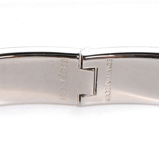 Enamel Narrow Clic Clac H Bracelet PM White