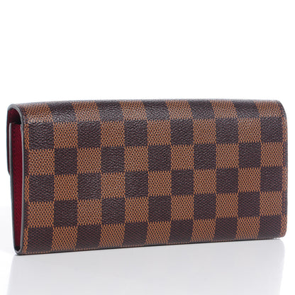 Louis Vuitton Damier Ebene Emilie Wallet Red 3 of 8