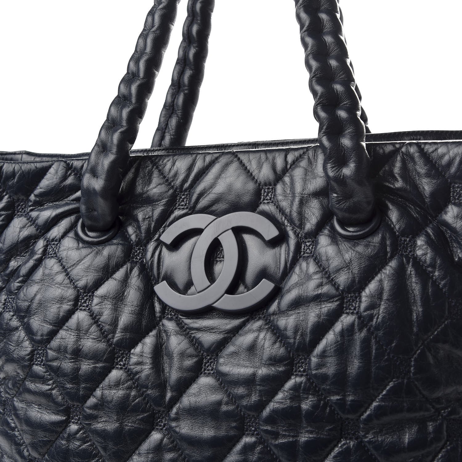 Chanel Lambskin Quilted Hidden Chain Tote Navy 11 of 11