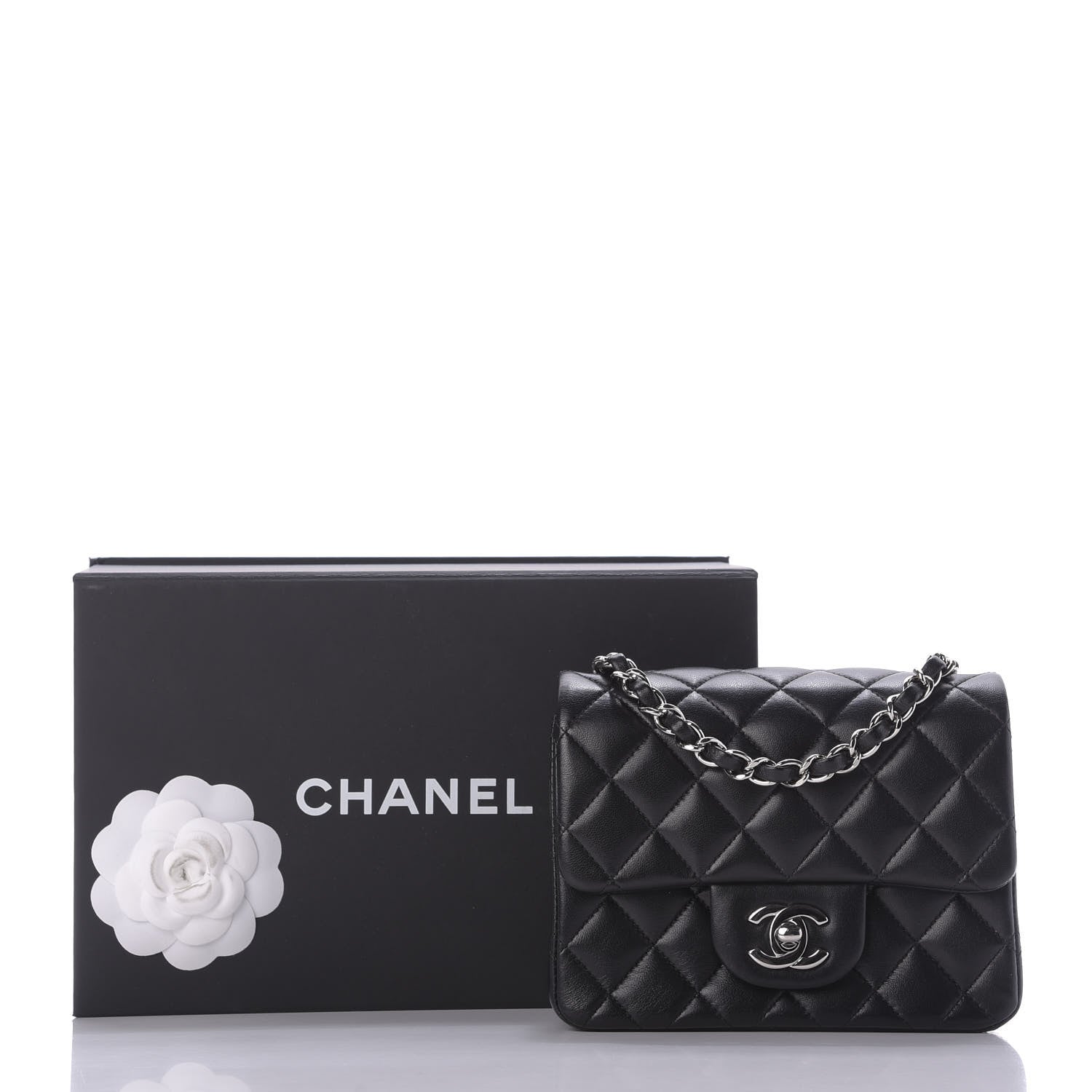 Chanel Lambskin Quilted Mini Square Flap Black 10 of 10