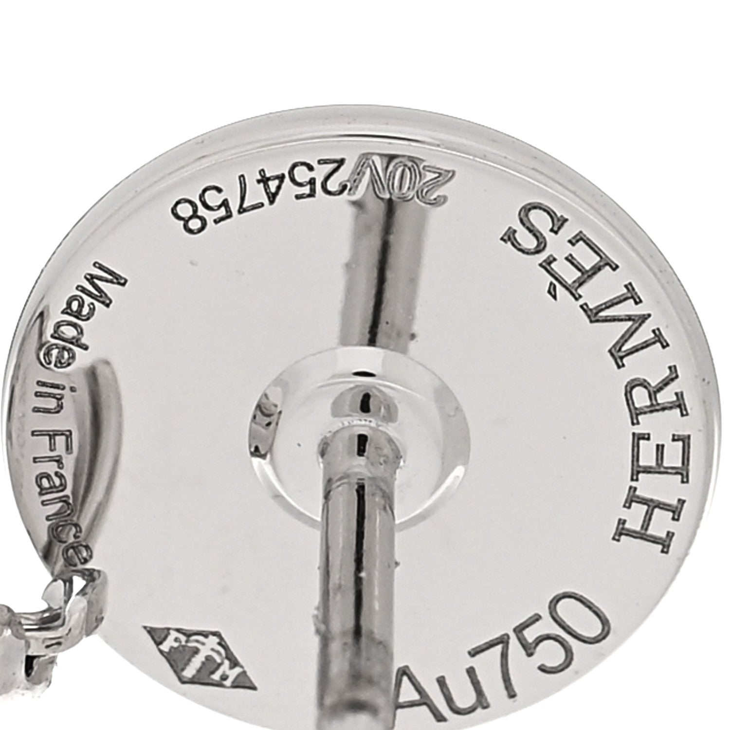 Hermes 18K White Gold Diamond Small Gambade Earrings 4 of 5