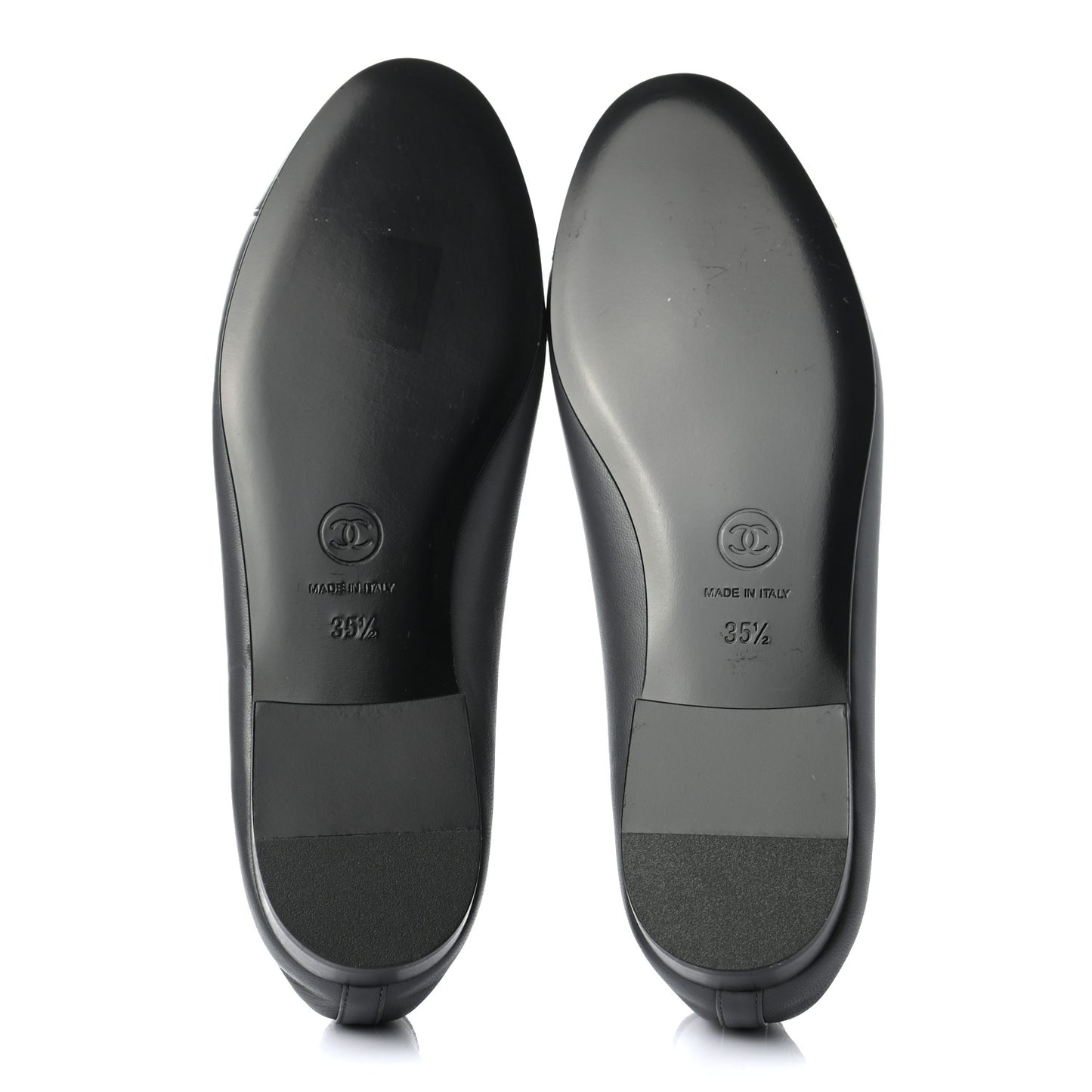 Lambskin Cap Toe Ballerina Flats 35.5 Grey