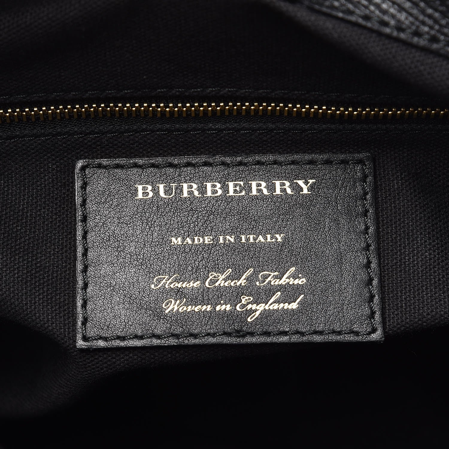 Burberry Calfskin House Check Medium Banner Tote Black 6 of 12