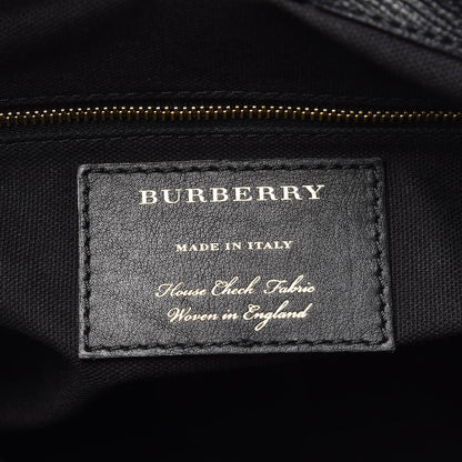 Burberry Calfskin House Check Medium Banner Tote Black 6 of 12