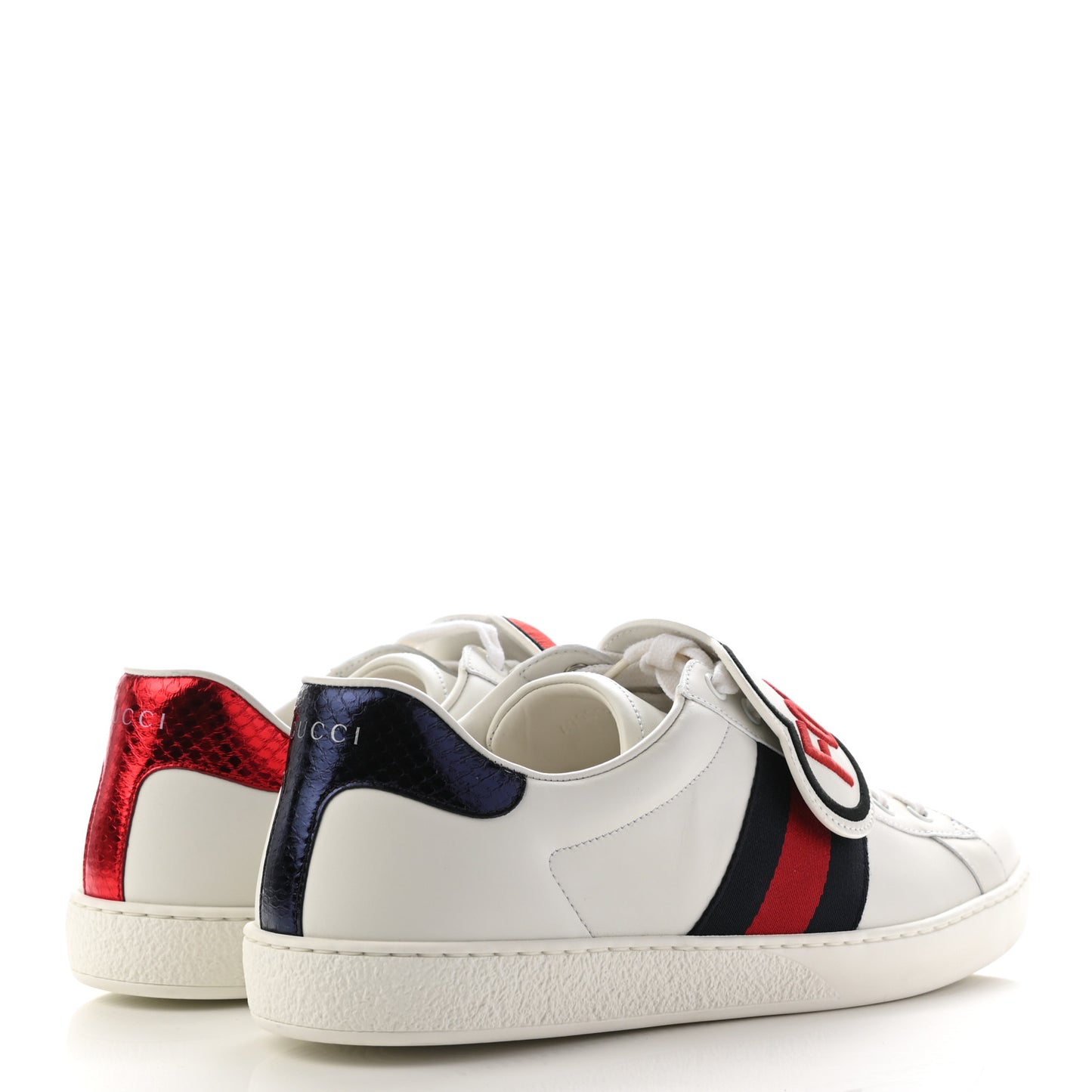 Calfskin Ayers Web Blind for Love Embroidered Mens Ace Sneakers 10 White