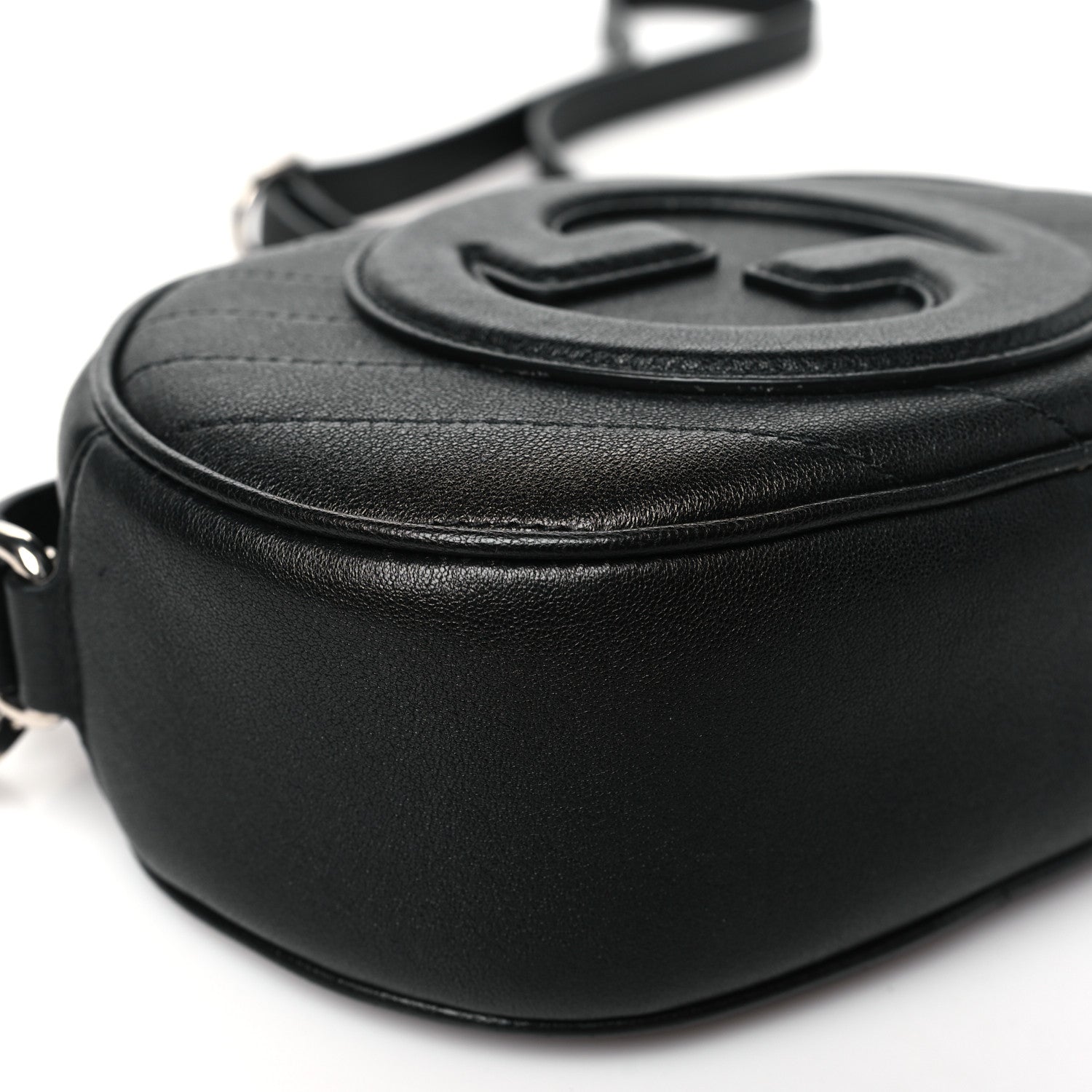 Gucci Sakai Be Green Calfskin Diagonal Stitched Mini Blondie Shoulder Bag Black 9 of 10
