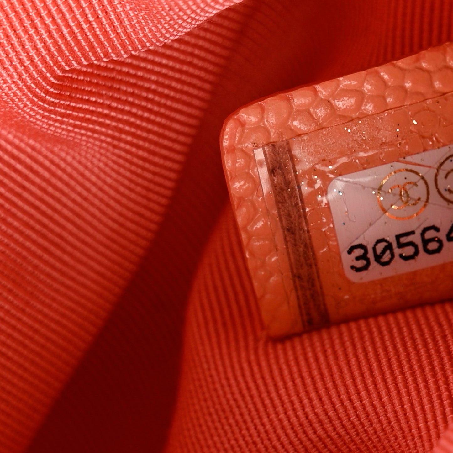 Caviar Quilted Small Cosmetic Case Coral