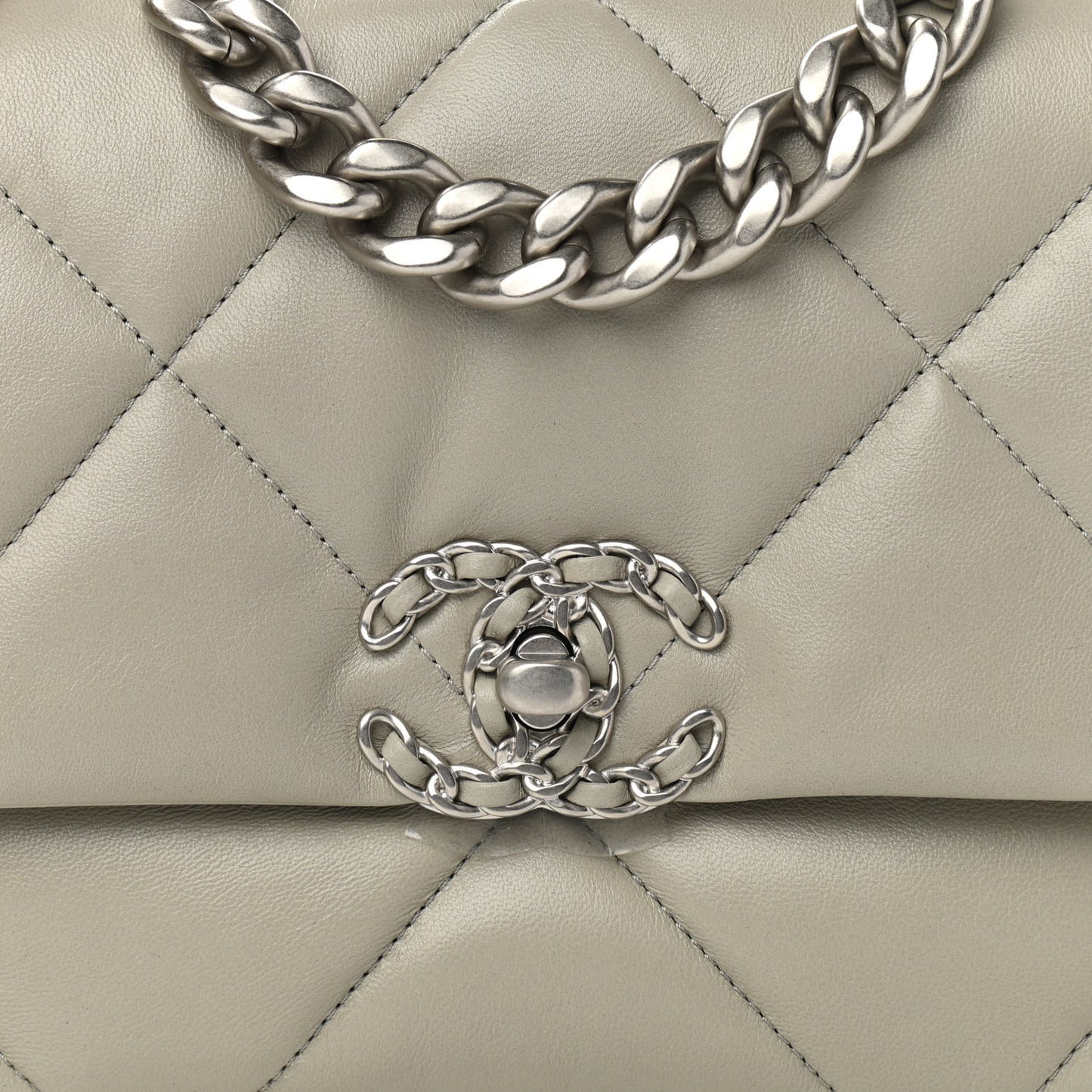 Lambskin Quilted Medium Chanel 19 Flap Grey