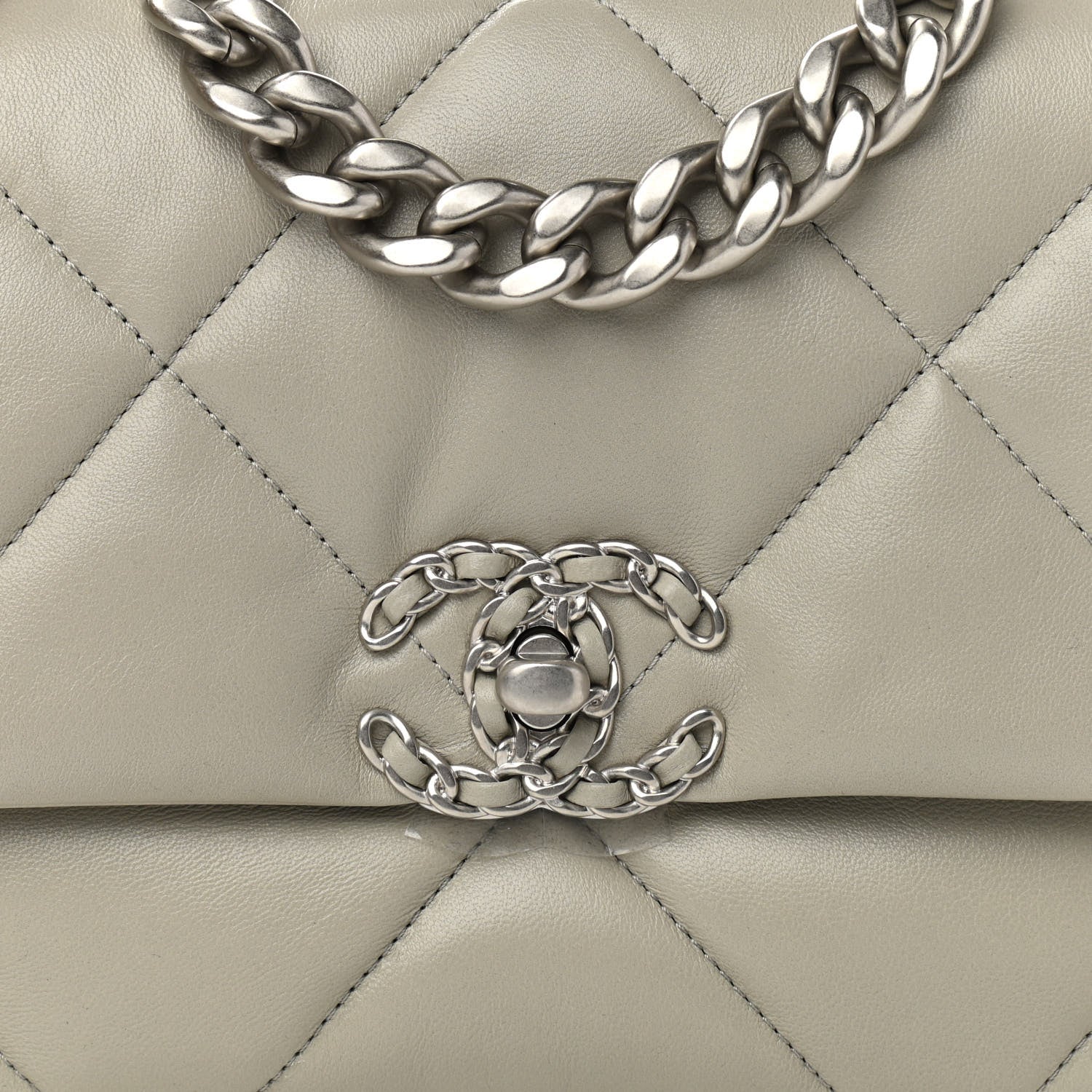 Chanel Lambskin Quilted Medium Chanel 19 Flap Grey 8 of 10