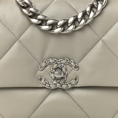 Chanel Lambskin Quilted Medium Chanel 19 Flap Grey 8 of 10