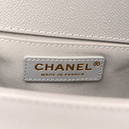 Chanel Caviar Quilted Chain Around Medium Boy Flap Grey 6 of 11