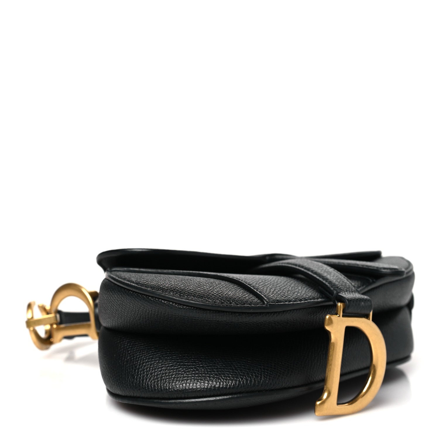 Christian Dior Grained Calfskin Mini Saddle Bag Black 4 of 10