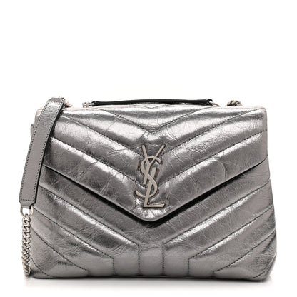 Saint Laurent Y Quilted Monogram Small Loulou Chain Satchel Acciaio 1 of 11