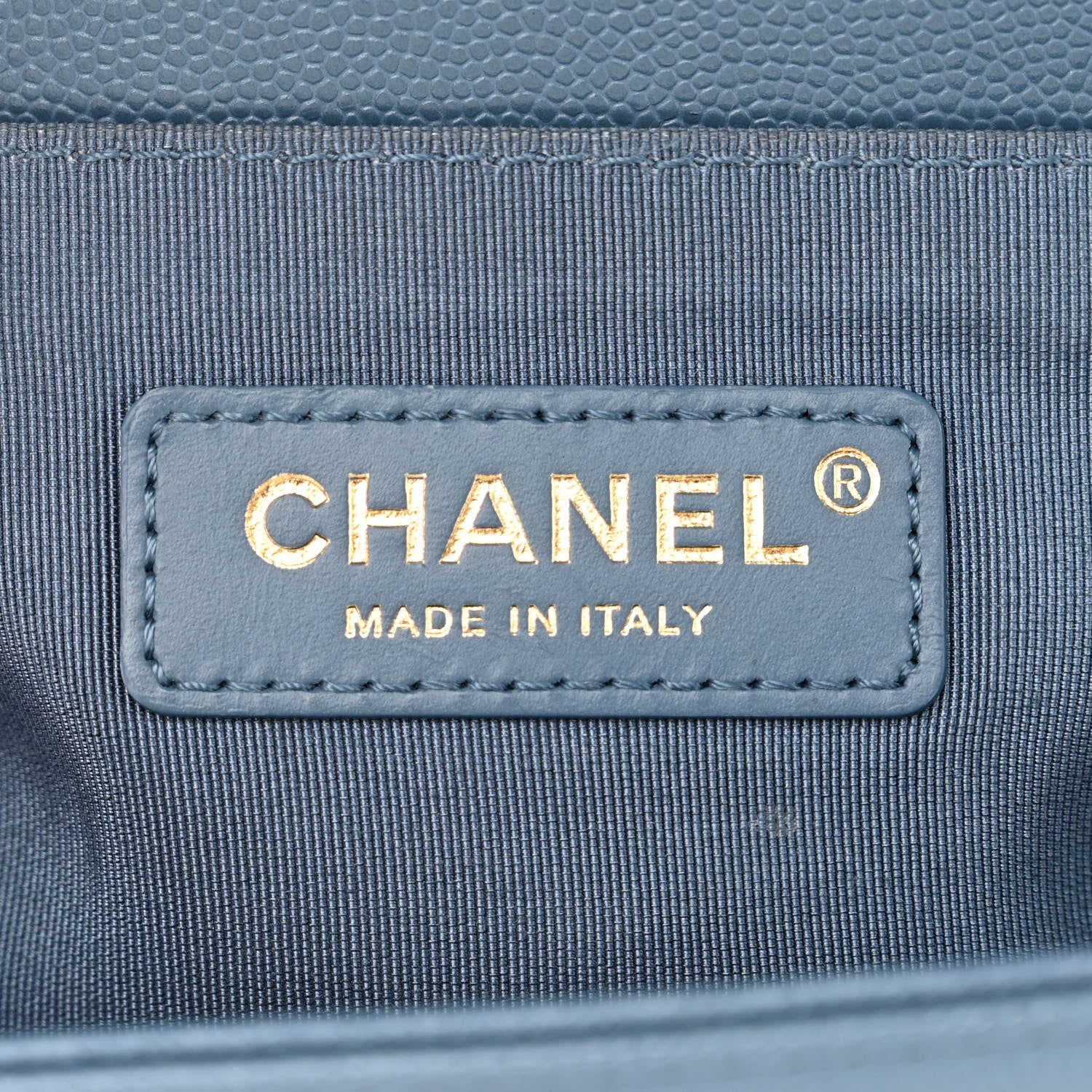 Chanel Caviar Chevron Quilted Medium Boy Flap Blue 6 of 11