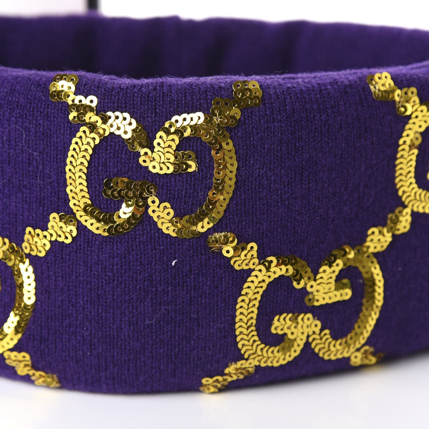Gucci Cotton GG Sequin Monogram Headband M Purple 6 of 7