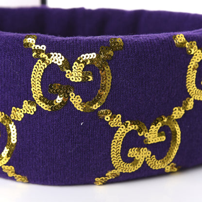 Gucci Cotton GG Sequin Monogram Headband M Purple 6 of 7