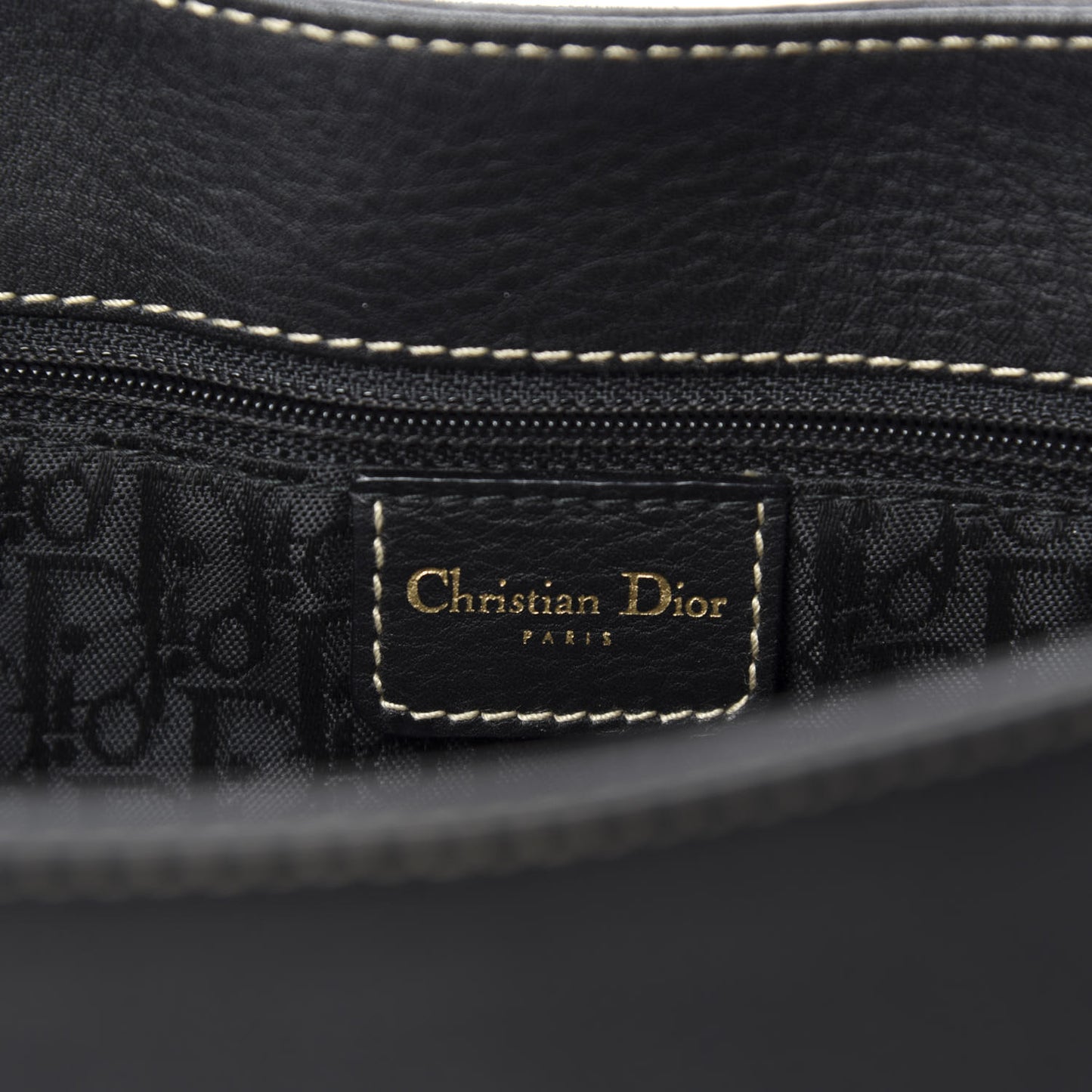 Grained Calfskin Double Saddle Bag Black