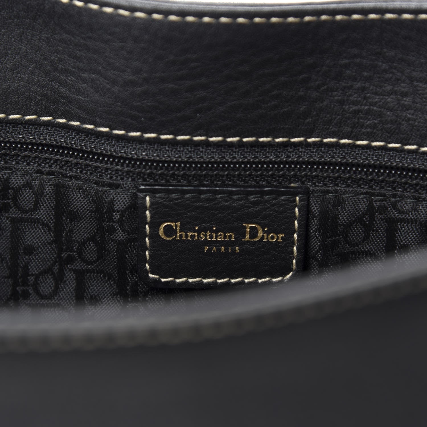 Christian Dior Grained Calfskin Double Saddle Bag Black 8 of 10