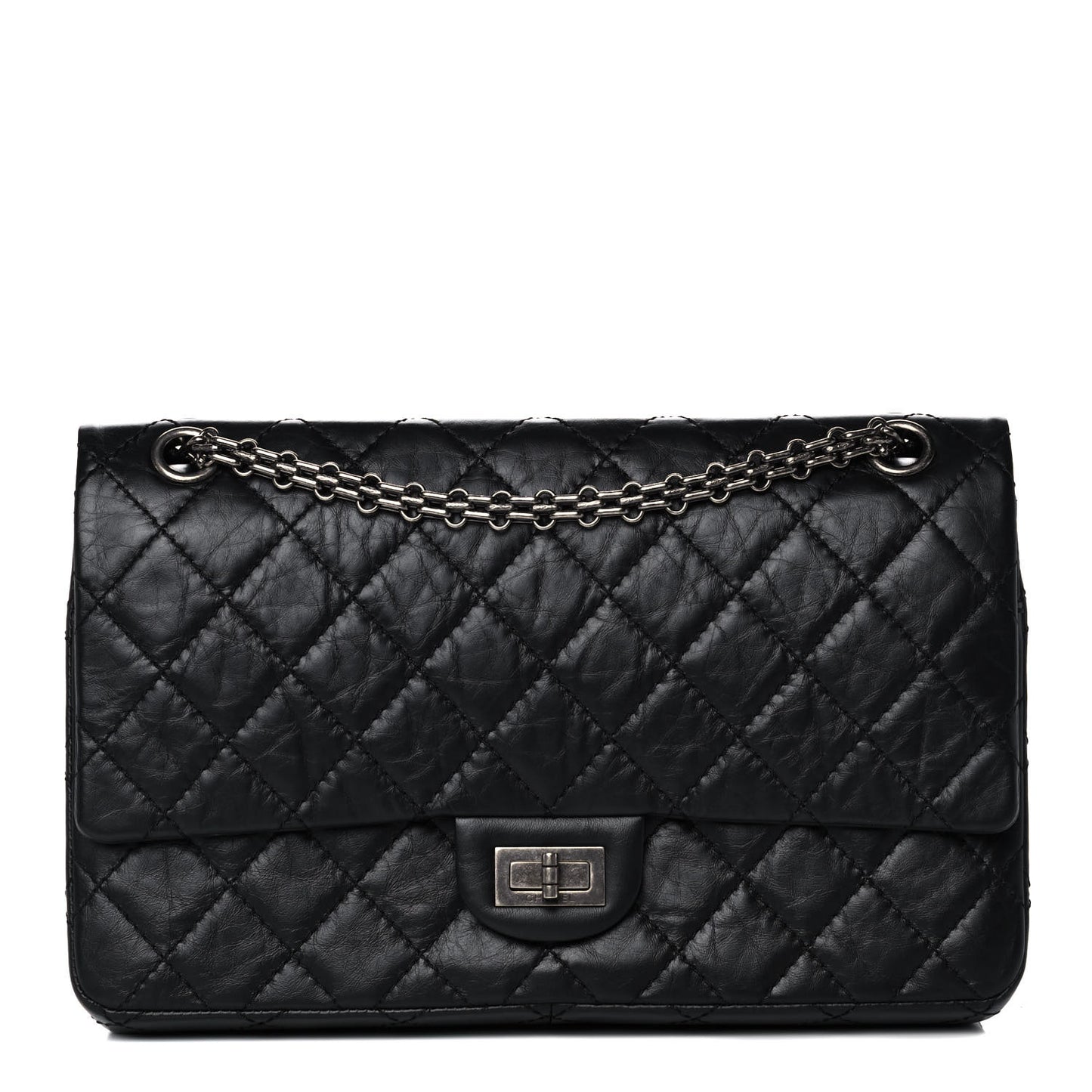 Aged Calfskin Quilted 2.55 Reissue 226 Flap Black