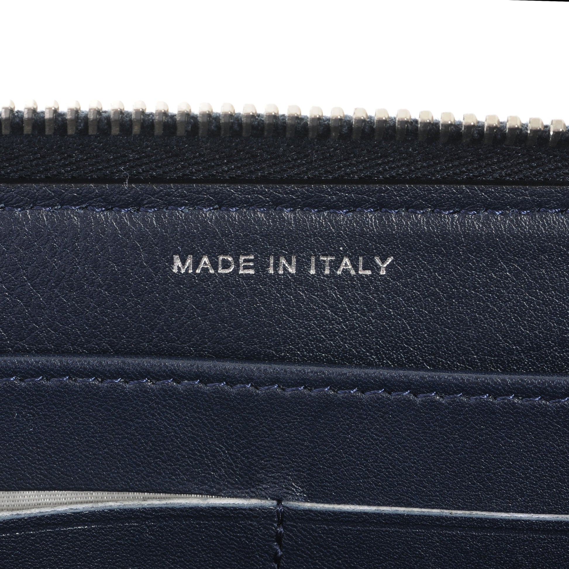Chanel Caviar Quilted Zip Around Wallet Navy 7 of 8