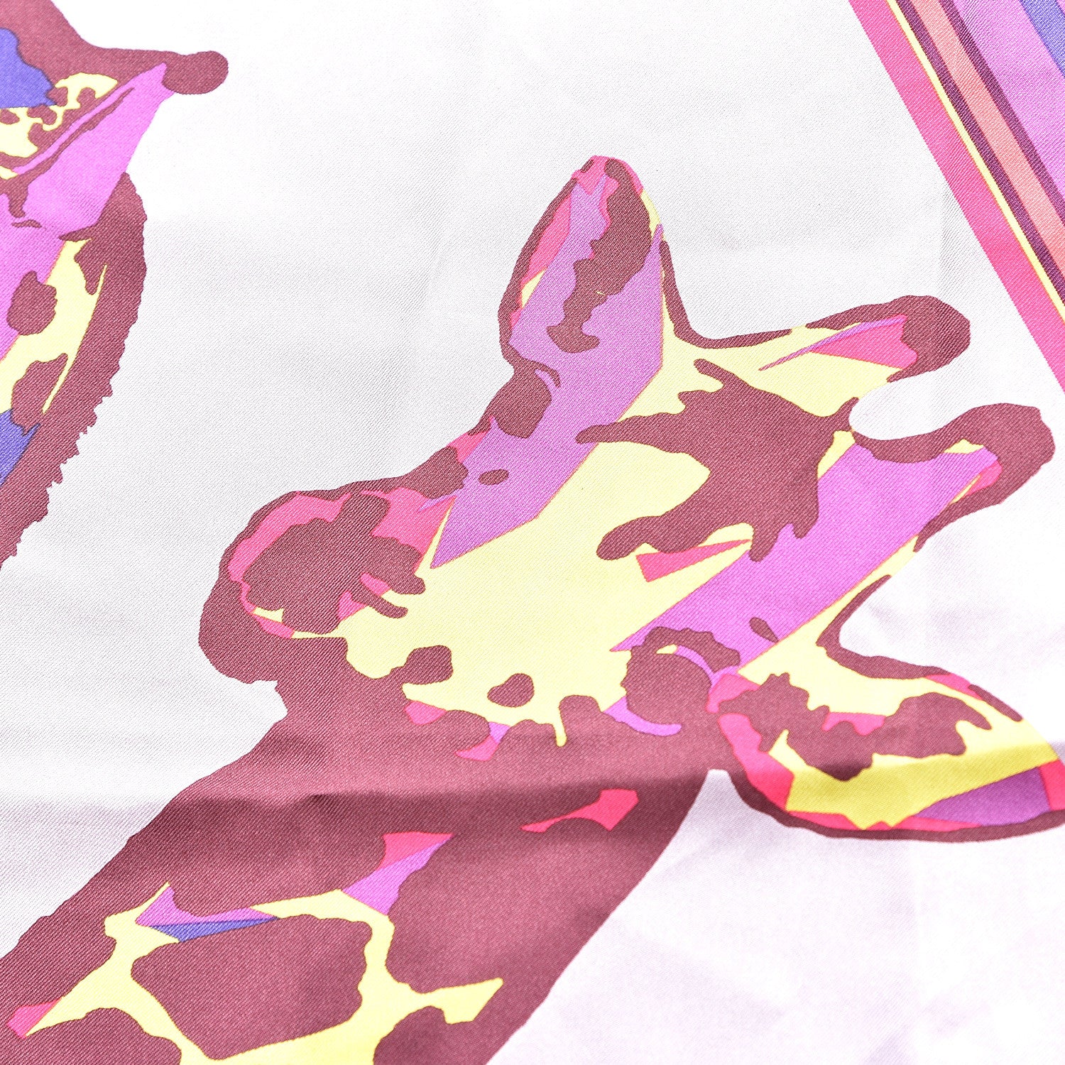 Louis Vuitton Silk Leopard Giraffe Pompons Square Scarf 4 of 4