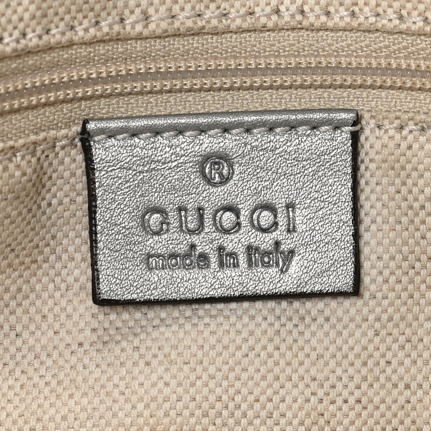 Metallic Guccissima Medium Sukey Boston Silver
