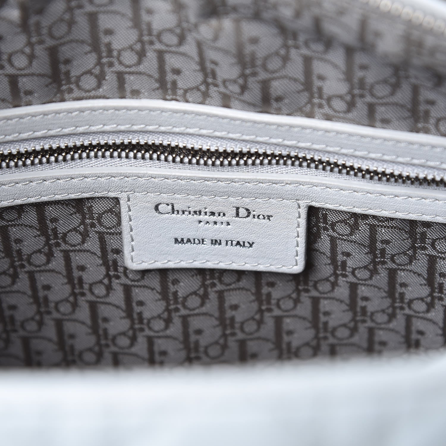 Christian Dior Lambskin Cannage Large Lady Dior Grey 7 of 11