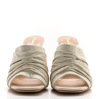 Christian Dior Lambskin D-Fame Mule Sandals 37.5 Off White 2 of 9