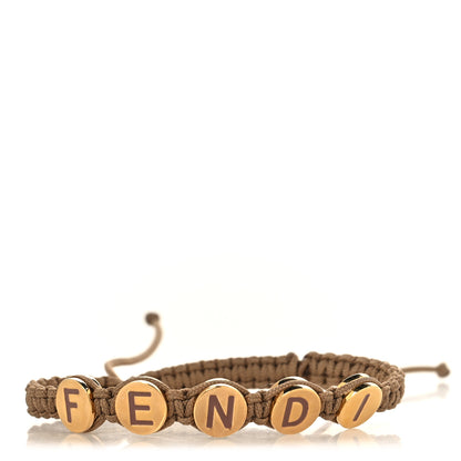 Fendi Fabric Braided Studded Bracelet Brown 1 of 4