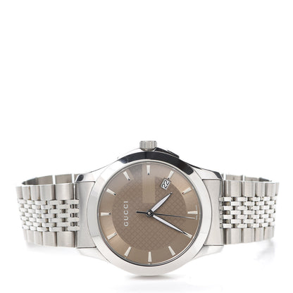 Gucci Stainless Steel 38mm G-Timeless Quartz Watch Brown 2 of 6