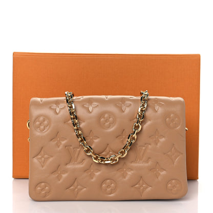 Louis Vuitton Lambskin Embossed Monogram Pochette Coussin Camel 10 of 10