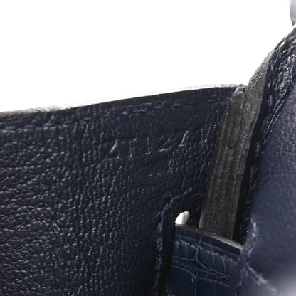Hermes Togo Matte Alligator Birkin Touch 25 Bleu Nuit Bleu Indigo 6 of 10