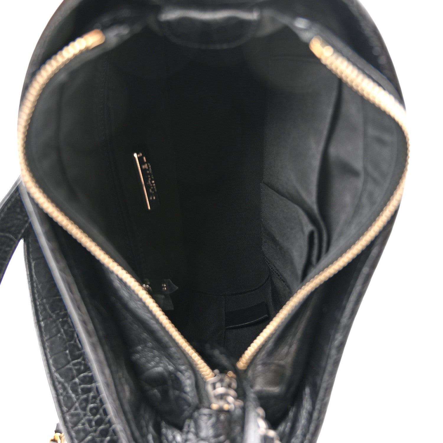 Chanel Calfskin Crocodile Embossed Small Gabrielle Cocodile Hobo Black 5 of 11