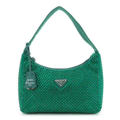 Prada Satin Crystal Mini Re-Edition 2000 Bag Mango 1 of 10