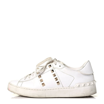 Valentino Garavani Calfskin Rockstud Untitled Open Sneakers 37.5 White 1 of 8