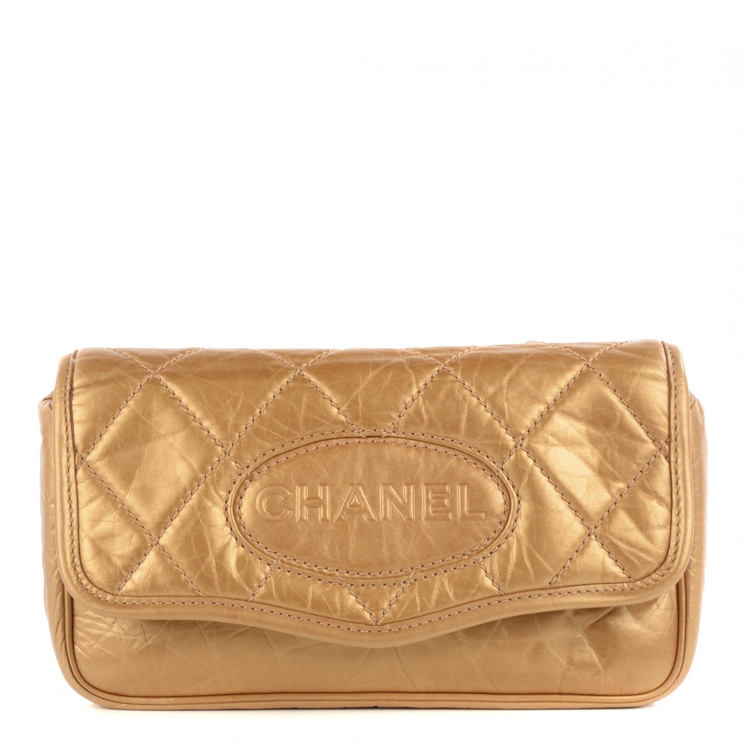 Chanel Metallic Aged Calfskin Quilted Shoulder Flap Bag Gold 1 of 7