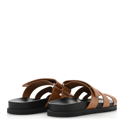 Hermes Calfskin Womens Chypre Sandals 37.5 Naturel 5 of 11