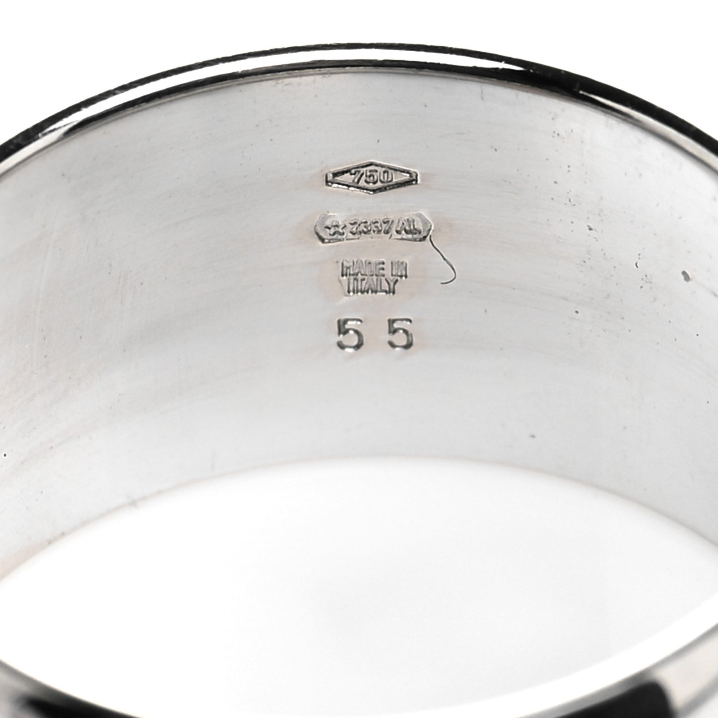 18K White Gold Monologo Band Ring 55 7.25