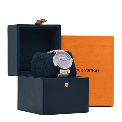 Louis Vuitton Stainless Steel Monogram 41mm Tambour Quartz Watch Lilac 5 of 5