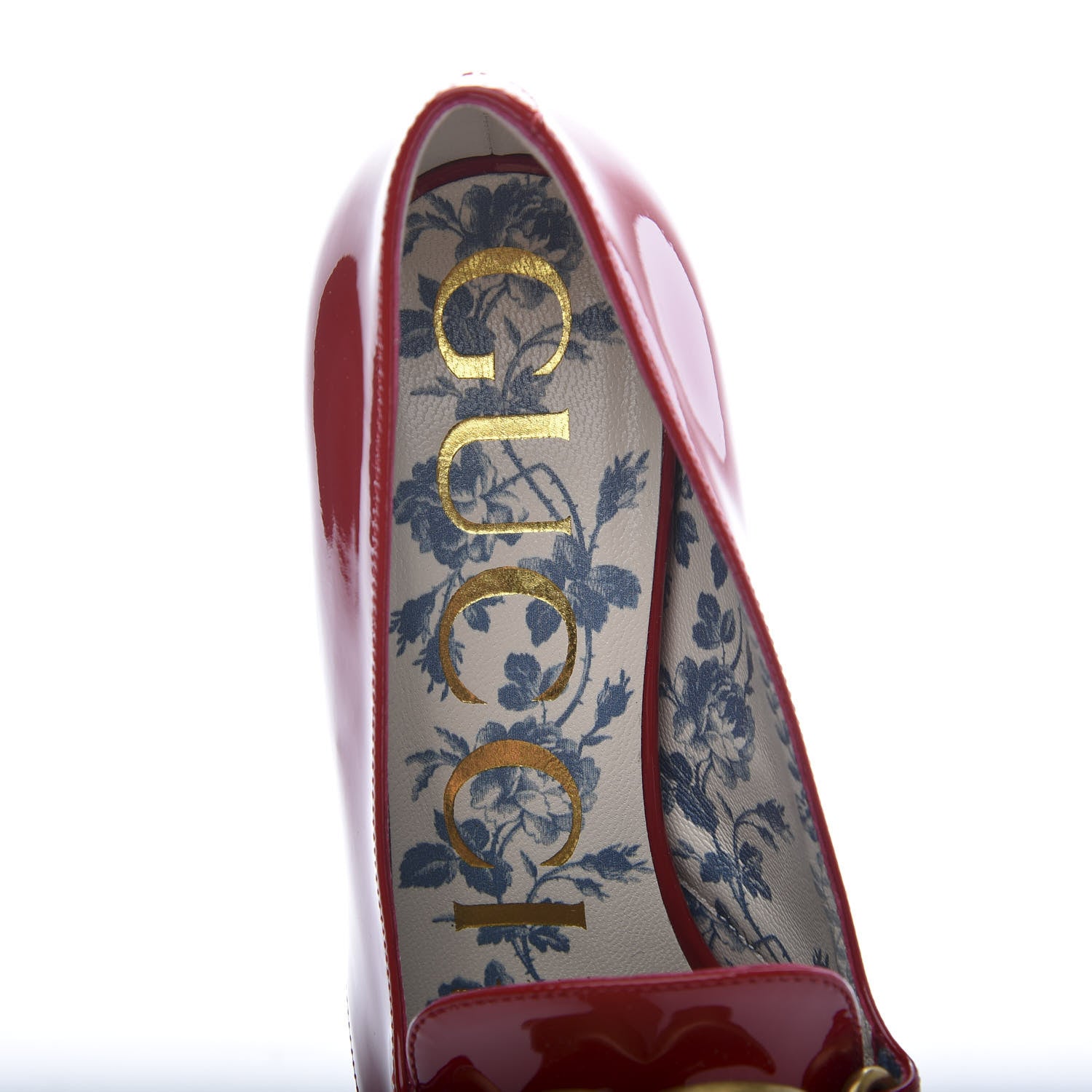 Gucci Vernice GG Victoire 55mm Loafer Pumps 35.5 Hibiscus Red 6 of 8