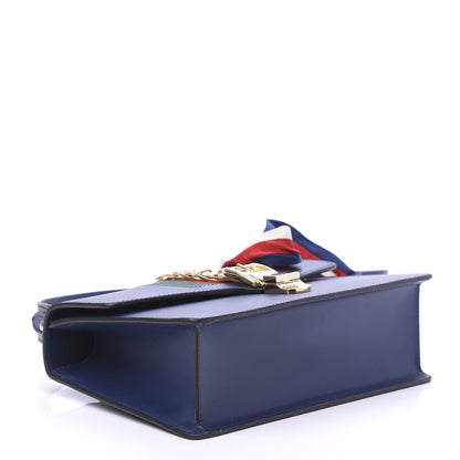 Gucci Vitello Fontanella Web Small Sylvie Shoulder Bag Blue Agata 4 of 10