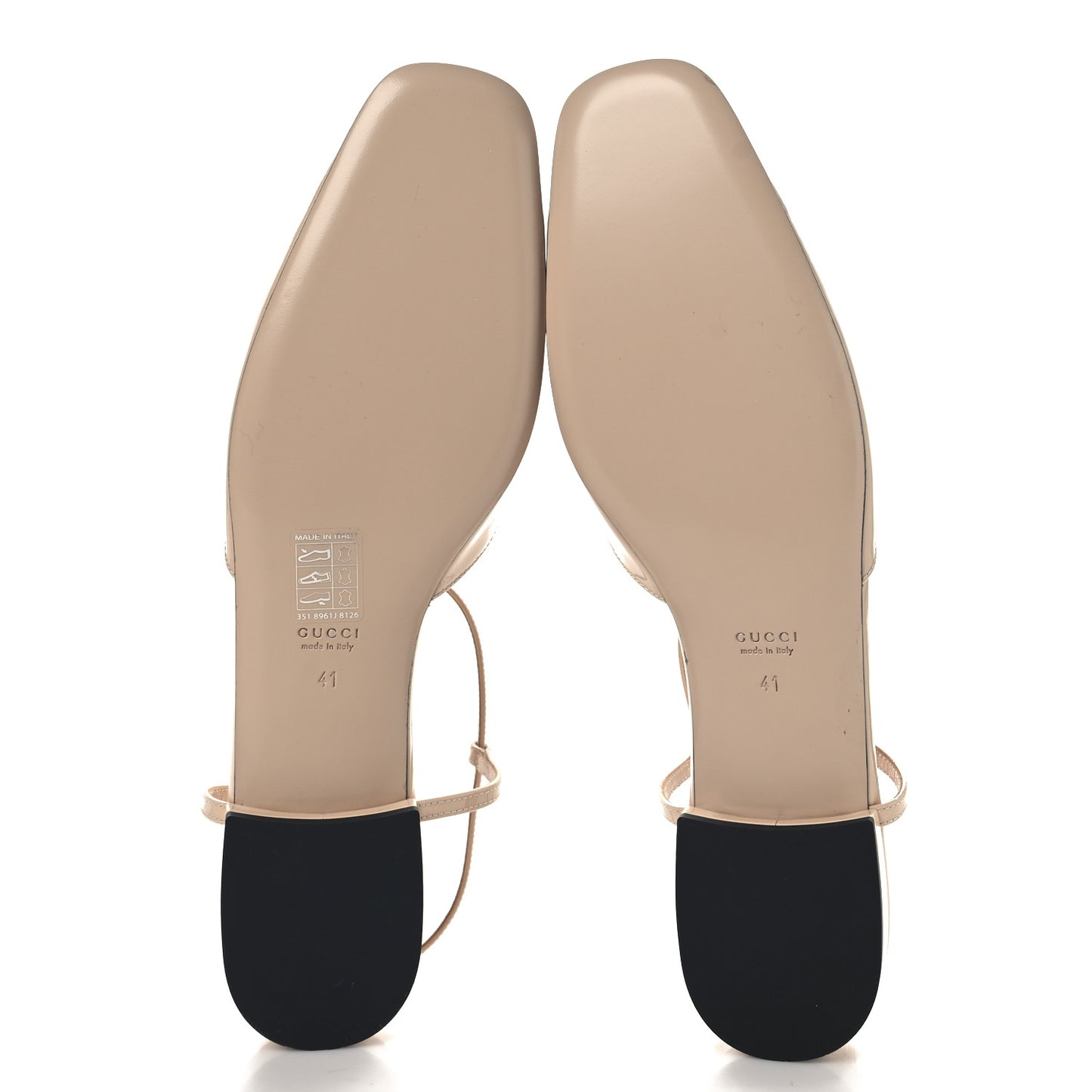 Vernice Crystal Double G Ballet Flat 41 Skin Rose