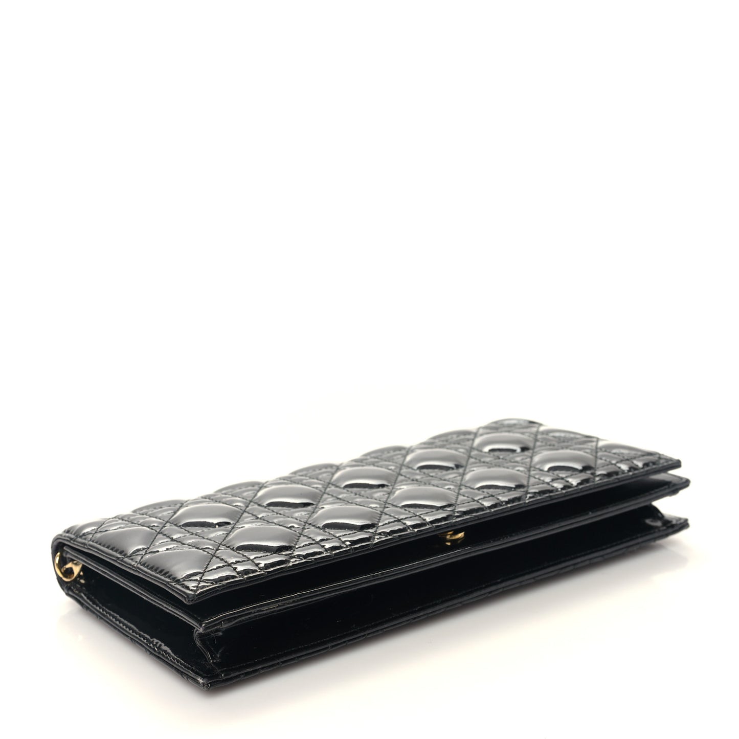 Patent Cannage Lady Dior Convertible Clutch Black