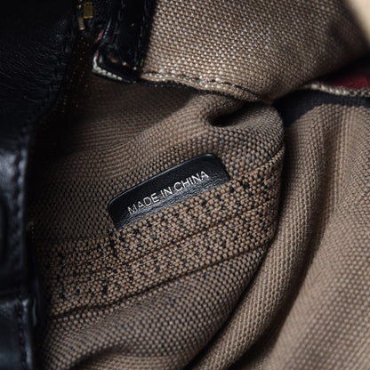 Burberry Canvas Mega Check Medium Ashby Hobo Black 7 of 12